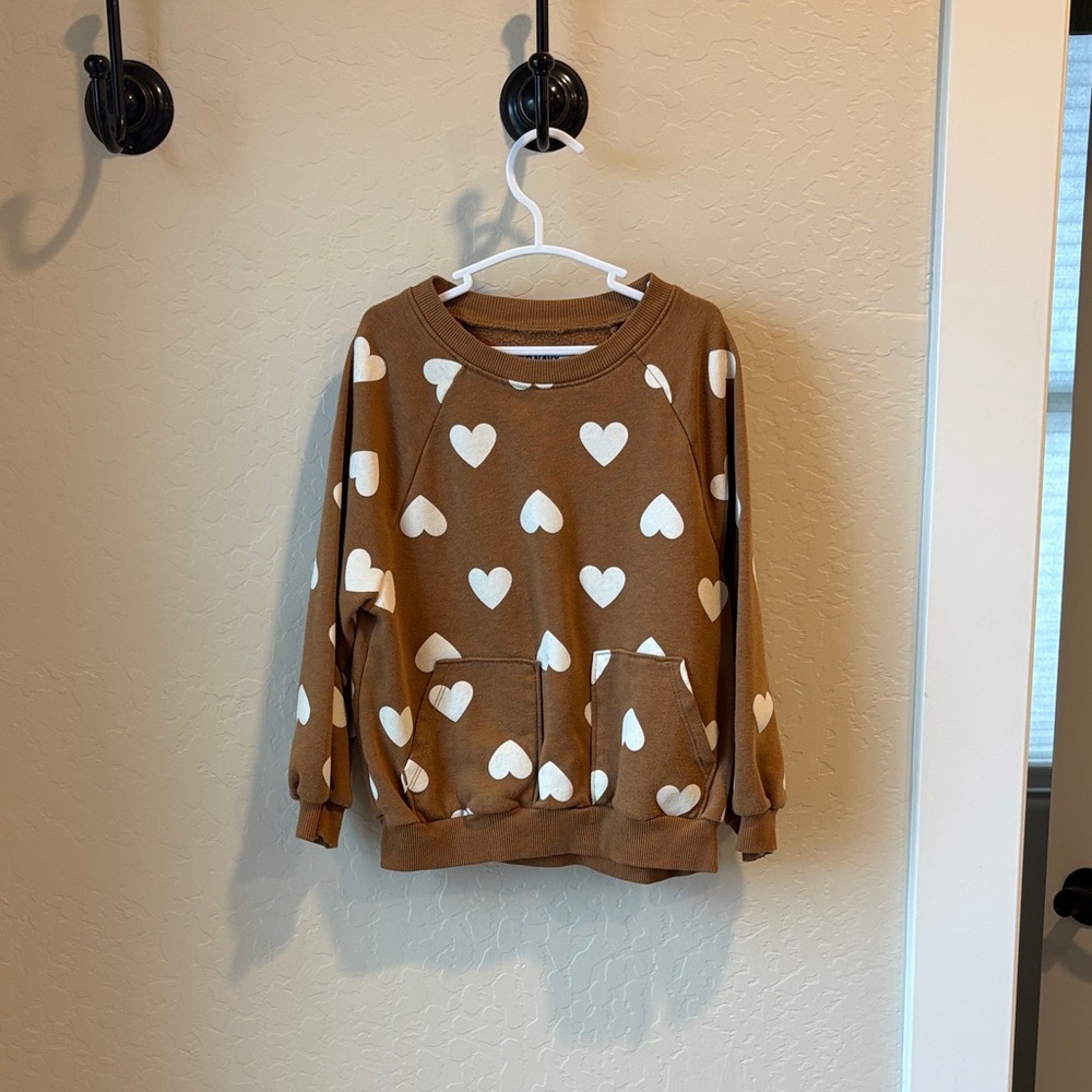 Old Navy Brown Sweater with White Heart Pattern
